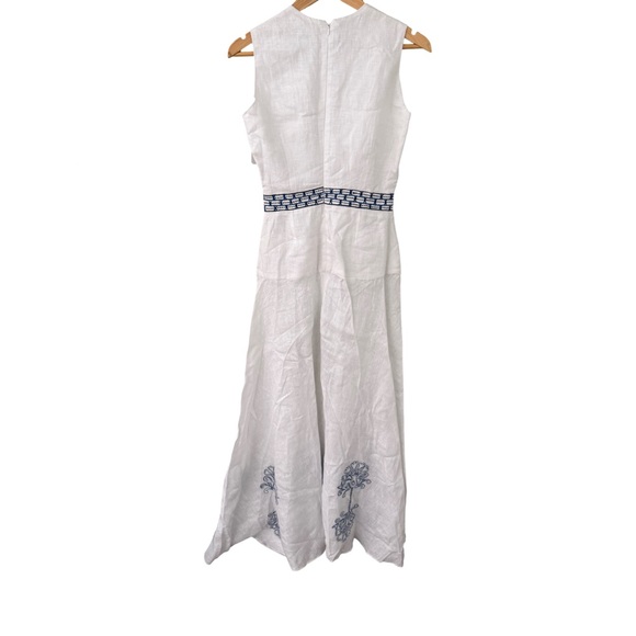 Olga Lucia Cortes White Sleeveless Floral Embroidered Maxi Dress NWT Size XS - Picture 6 of 9